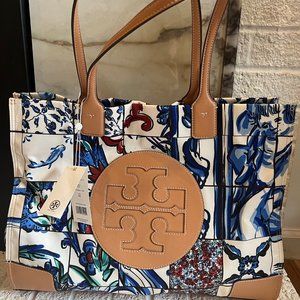 Tory Burch NWT Ella Printed Tote Bag in Tile Mosaic